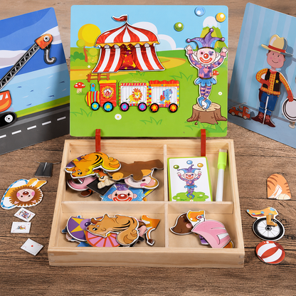 Magnetisches Holz-Anzieh- und Zuordnungsspiel – Kreatives Lernspielzeug
