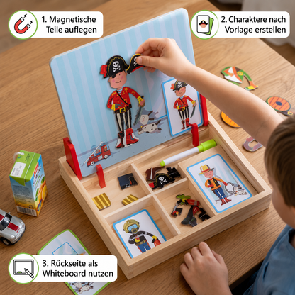 Magnetisches Holz-Anzieh- und Zuordnungsspiel – Kreatives Lernspielzeug