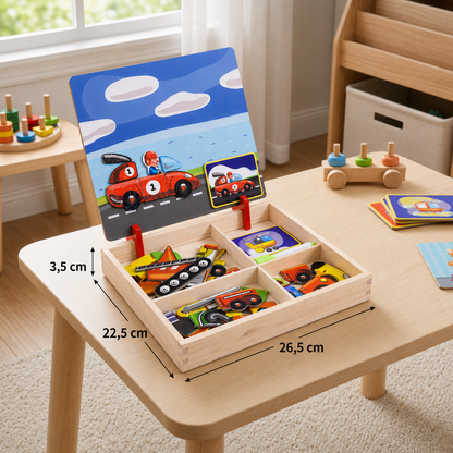 Magnetisches Holz-Anzieh- und Zuordnungsspiel – Kreatives Lernspielzeug