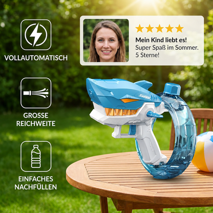 Elektrische Hai-Wasserpistole für Kinder – Vollautomatischer Wasserspaß für heiße Sommertage