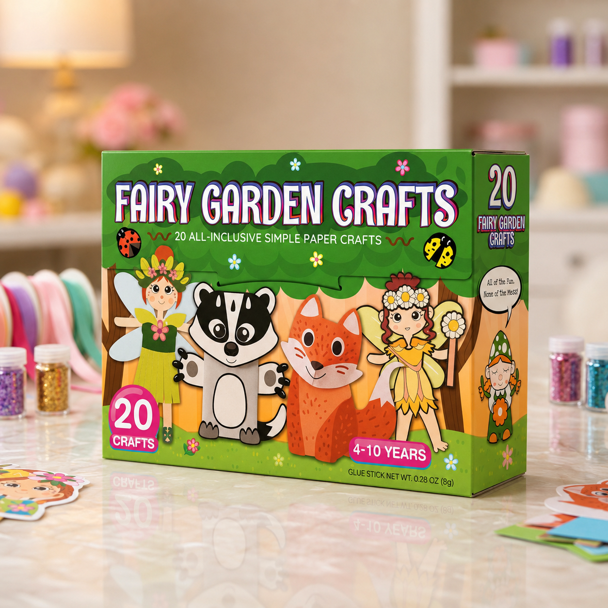 Kinder-Papierbastelbox – 20 einfache DIY-Bastelprojekte für Kinder von 3–10 Jahren mit Klebestift, Klebeband und Umschlägen