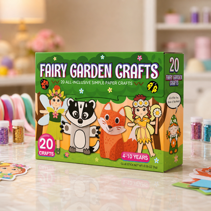 Kinder-Papierbastelbox – 20 einfache DIY-Bastelprojekte für Kinder von 3–10 Jahren mit Klebestift, Klebeband und Umschlägen