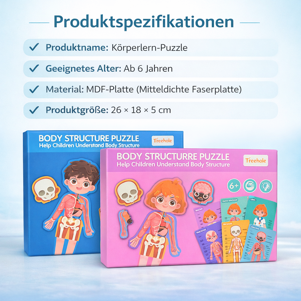 Holz Körper-Puzzle für Kinder – Anatomie spielerisch lernen