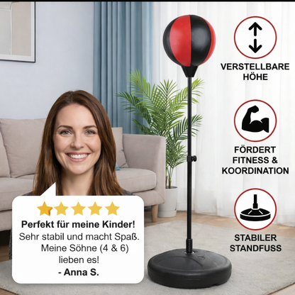 Kinder Box-Set mit Standboxsack & Handschuhen – Höhenverstellbares Boxtraining für Kinder (3–8 Jahre)