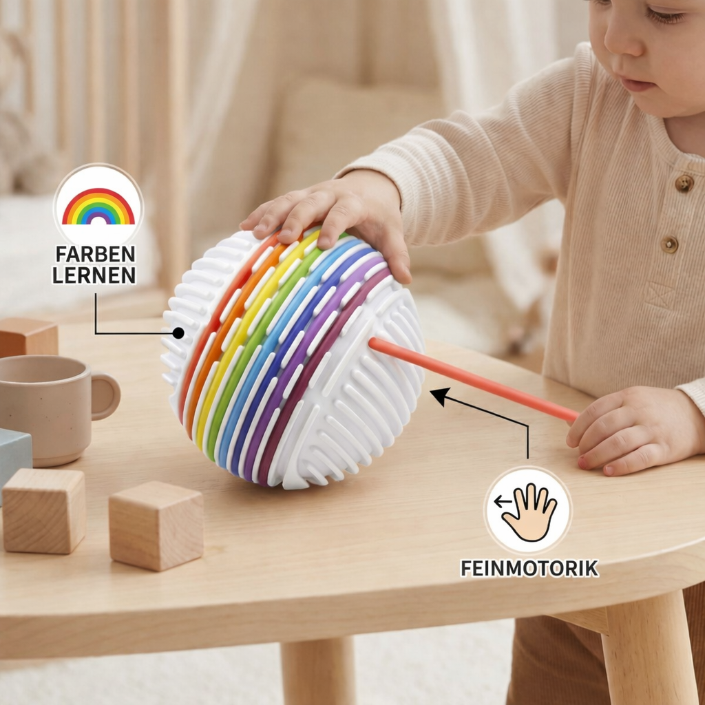 Montessori Sensorik-Ball – Farblern- & Motorikspiel aus Silikon