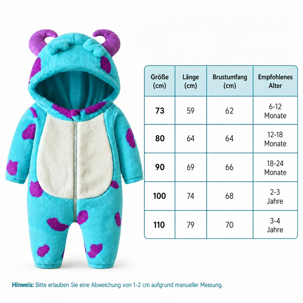 Kuscheliges flauschiges Kostüm für Babys & Kleinkinder