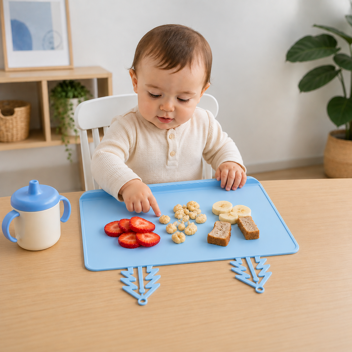 BabySafe praktische & hygienische Silikon-Babytischmatte mit erhöhtem Rand