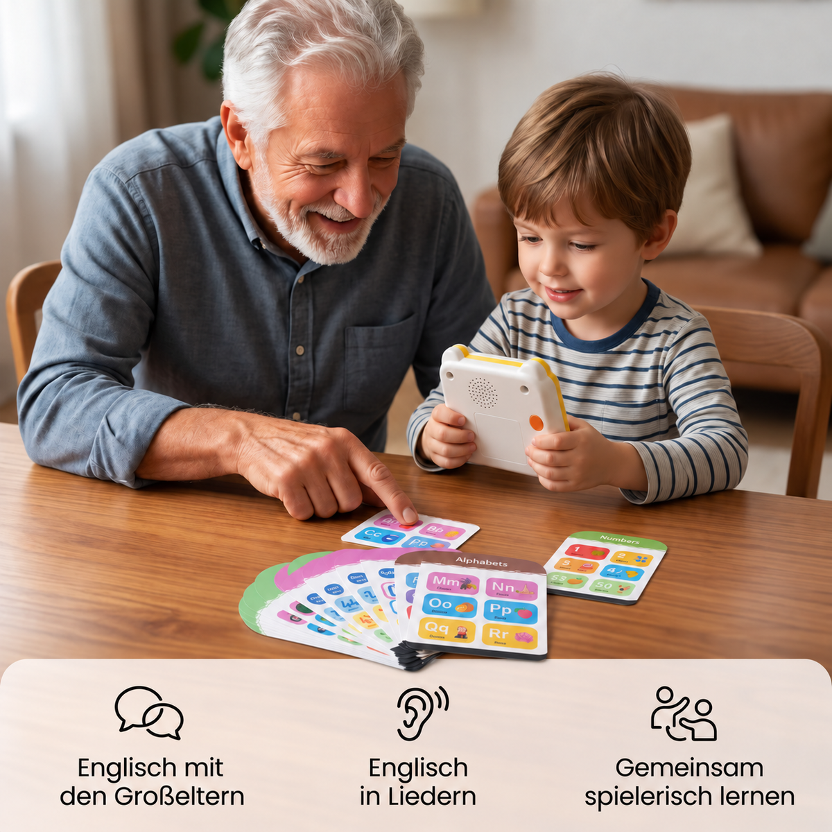 Interaktiver Englisch-Lernkartenleser für Kinder – Pädagogisches Lernspielzeug