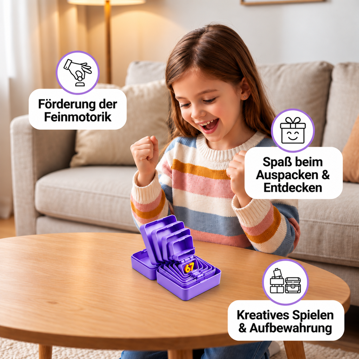 Lustige Überraschungs-Geschenkbox mit mehreren Schachteln