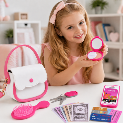 Kinder-Handtaschen-Spielset mit Handy, Make-up & Zubehör