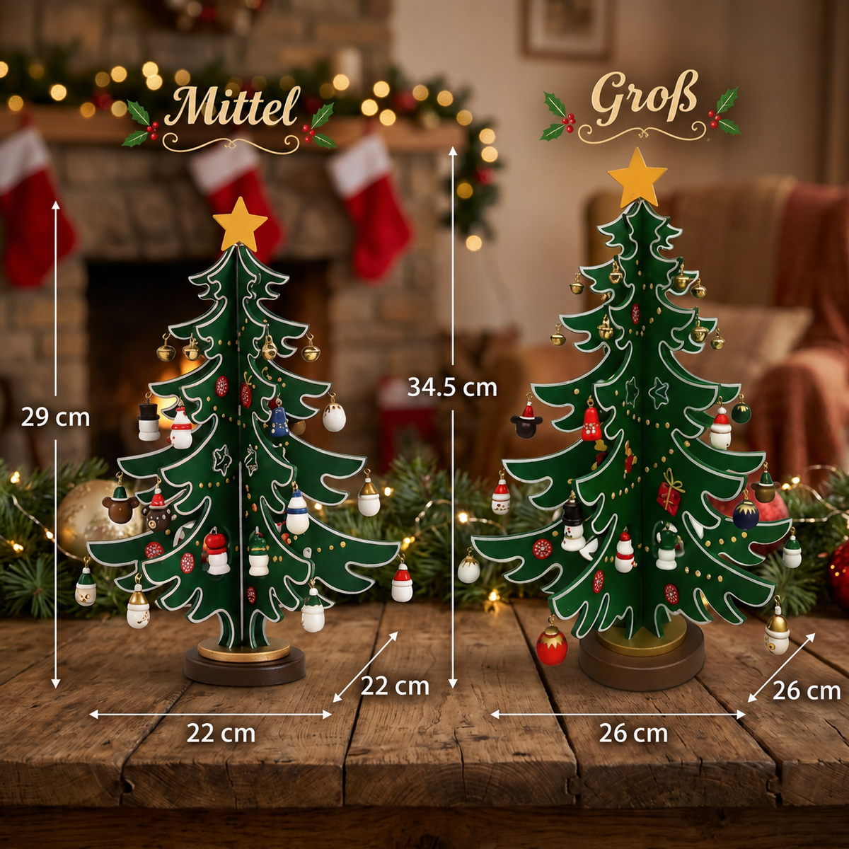 24-Tage-Adventskalender mit Mini-Weihnachtsbaumschmuck für Kinder