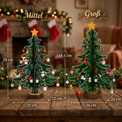 24-Tage-Adventskalender mit Mini-Weihnachtsbaumschmuck für Kinder