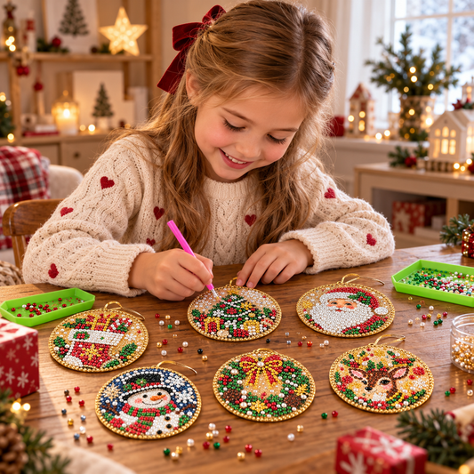 DIY-Weihnachts-Diamond-Painting-Anhänger-Set – Festlicher Christbaumschmuck