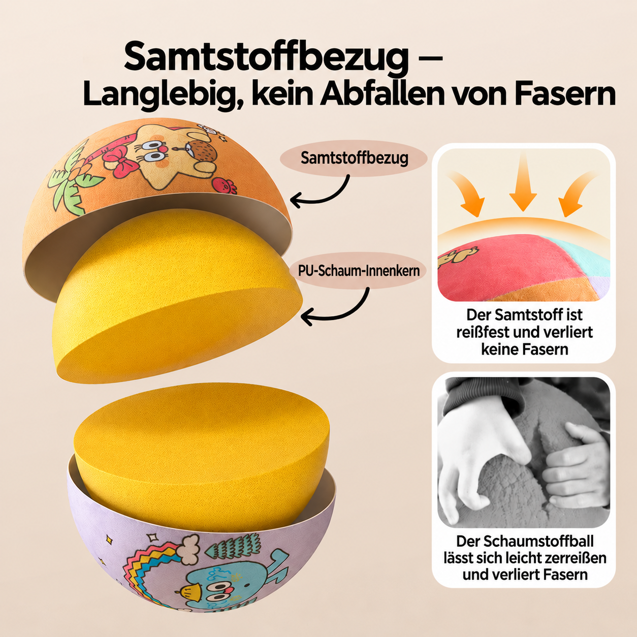 Weicher & sicherer geräuscharmer Indoor-Spielball für Kinder