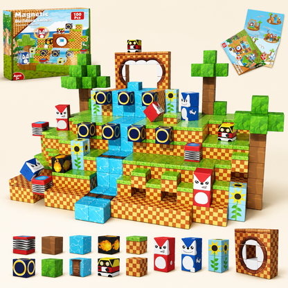 100-teiliges Magnetbaustein-Würfelset – Montessori-MINT-Konstruktionsspielzeug für Kinder