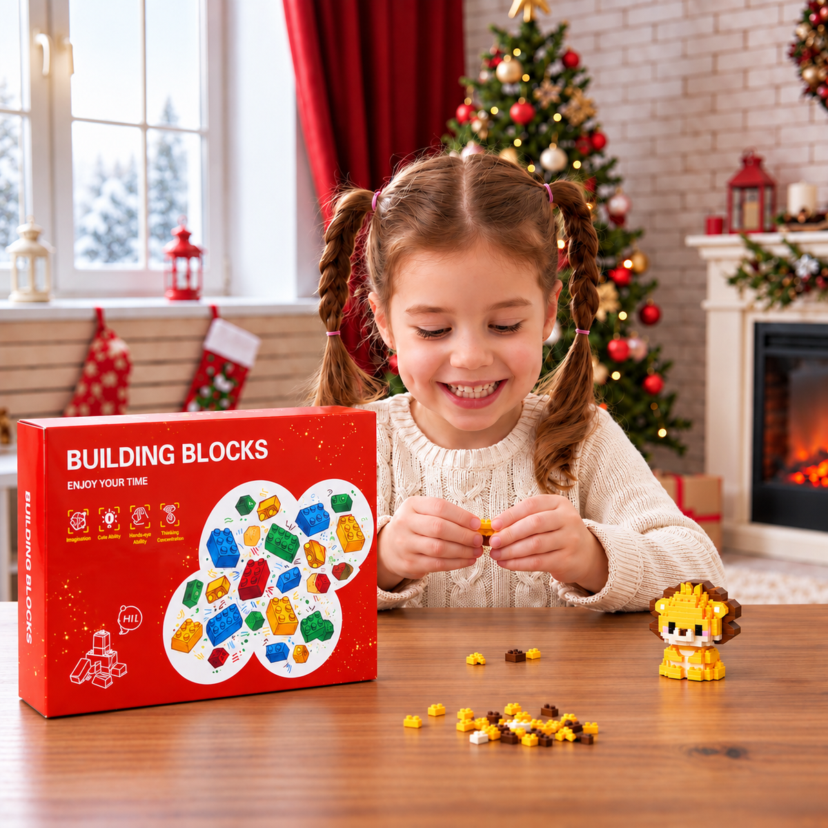 Niedlicher Tier-Baustein-Adventskalender für Kinder