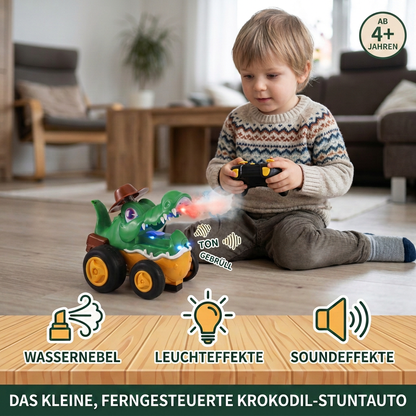 Ferngesteuertes Krokodil-Stuntauto mit Licht-, Sprüh- und Soundeffekten