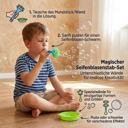 Magischer Seifenblasenstab-Set