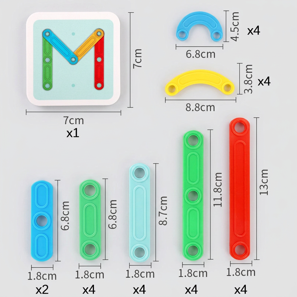 Lernspiel-Bausatz mit magnetischen Buchstaben und Zahlen