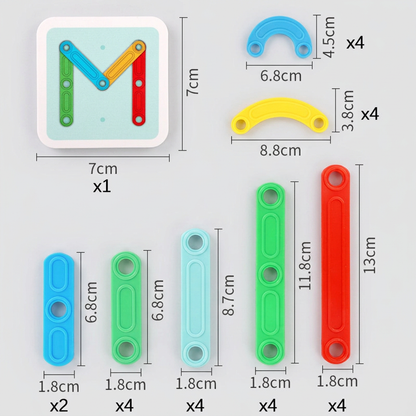 Lernspiel-Bausatz mit magnetischen Buchstaben und Zahlen