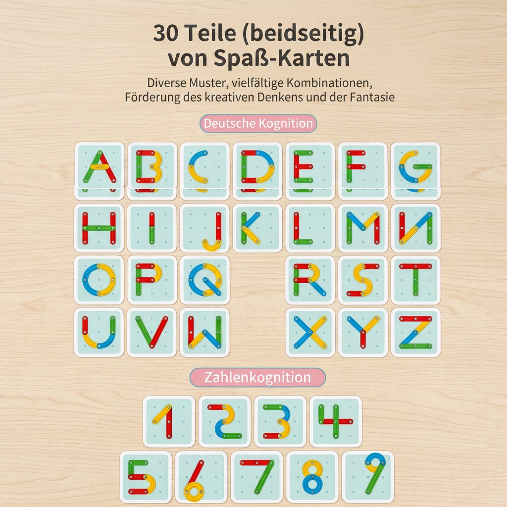 Lernspiel-Bausatz mit magnetischen Buchstaben und Zahlen