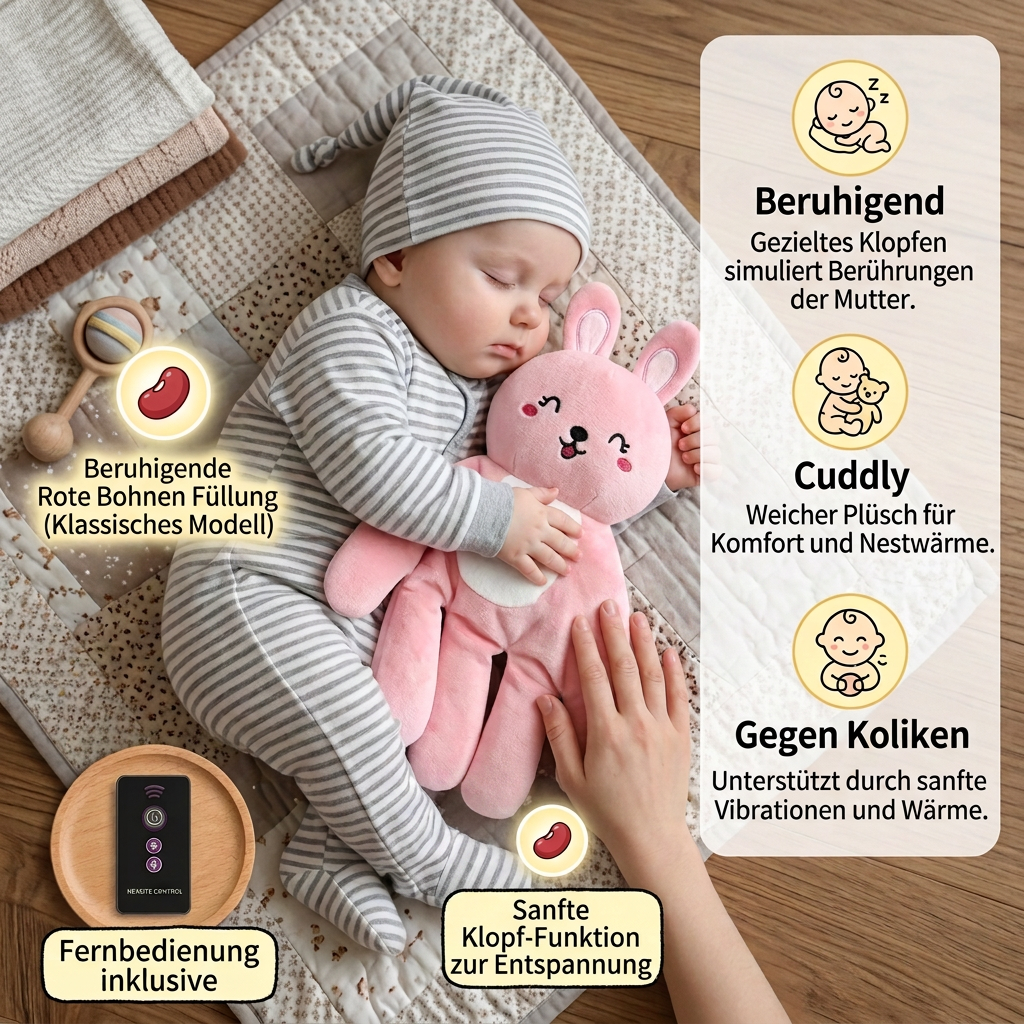 Beruhigendes Klopf-Plüschtier für Babys
