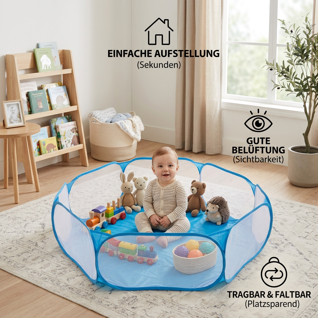 Tragbares Pop-up-Laufgitterzelt für Babys und Kleinkinder