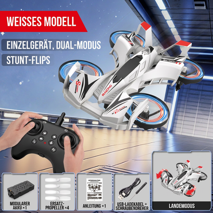 2-in-1 ferngesteuerte Flug-Drohne & Stunt-Rennwagen