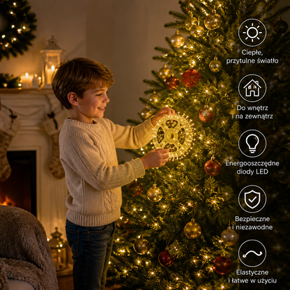 Warmweiße Weihnachts-Cluster-Lichterkette