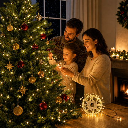 Warmweiße Weihnachts-Cluster-Lichterkette