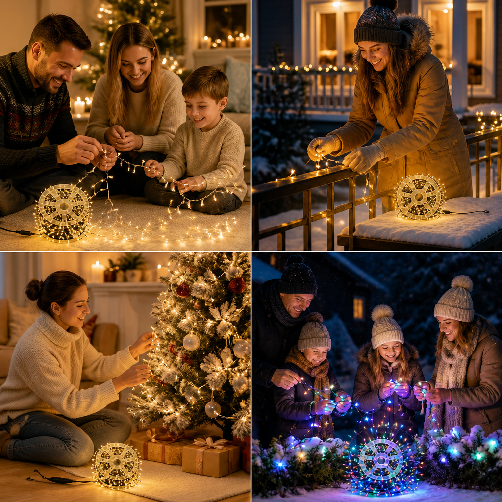 Warmweiße Weihnachts-Cluster-Lichterkette