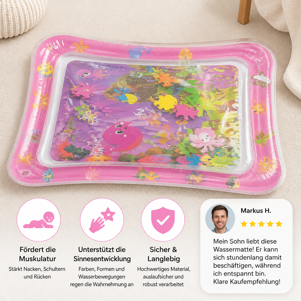 Aufblasbare Wasserspielmatte für die Bauchlage