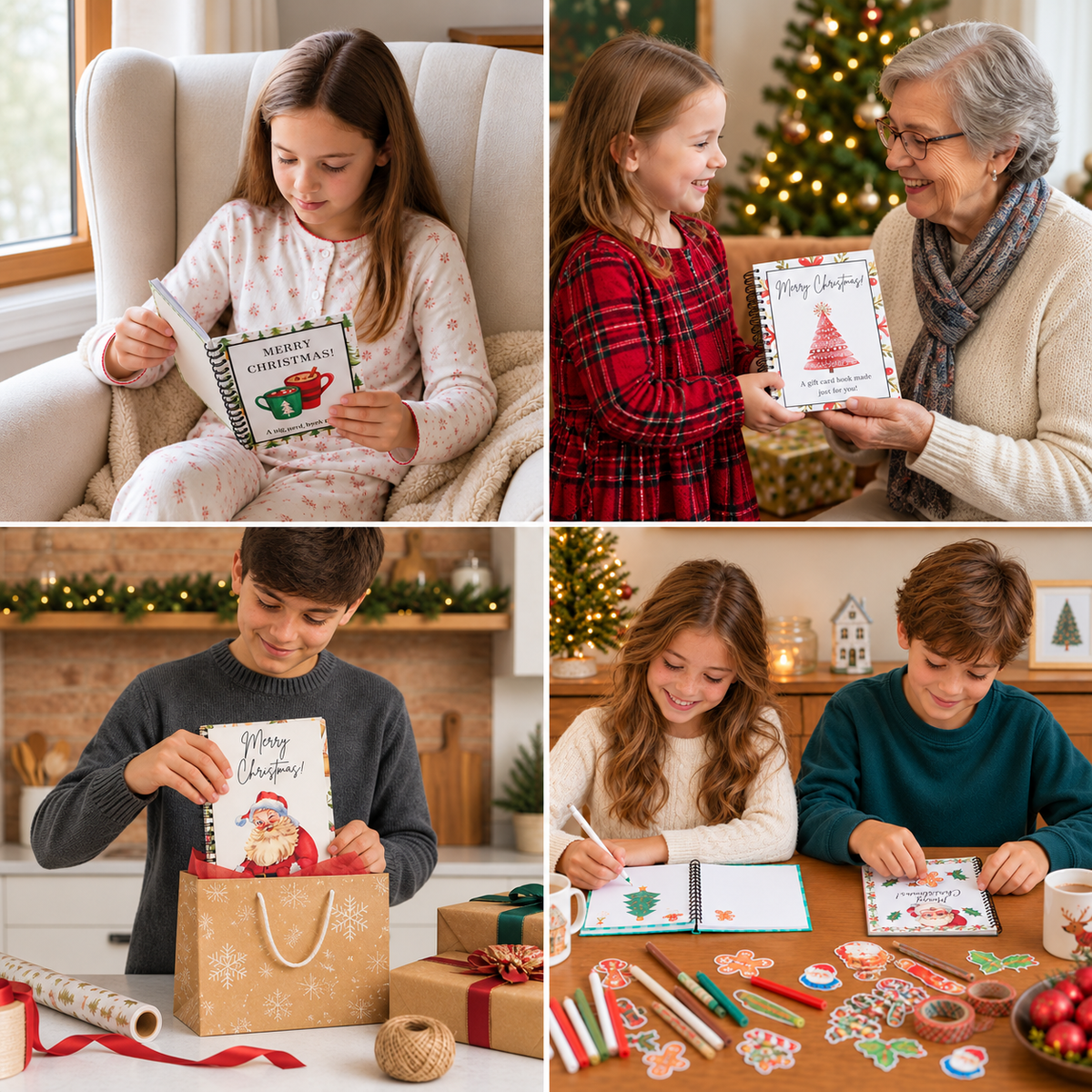 DIY-Weihnachts-Geschenkkartenbuch – Spiralgebundener Geschenk-Organizer für die Feiertage