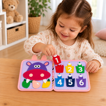 Montessori-Tast- & Fühl-Sensorik-Busy-Book für Kleinkinder
