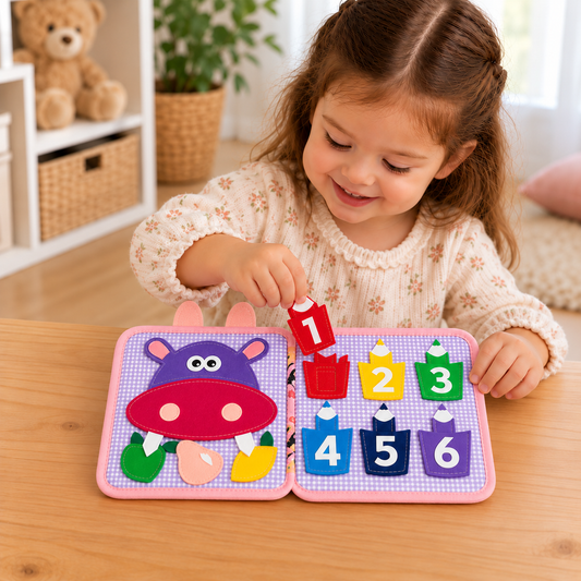 Montessori-Tast- & Fühl-Sensorik-Busy-Book für Kleinkinder