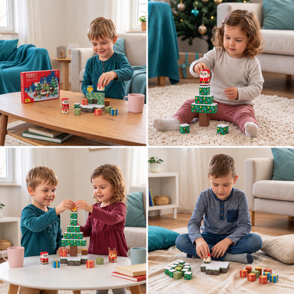 54-teiliges Weihnachts-Magnetbausteinset – Festliches MINT-Konstruktionsspielzeug