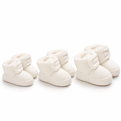 Warme & gemütliche Plüsch-Baby-Booties mit weichen rutschfesten Sohlen
