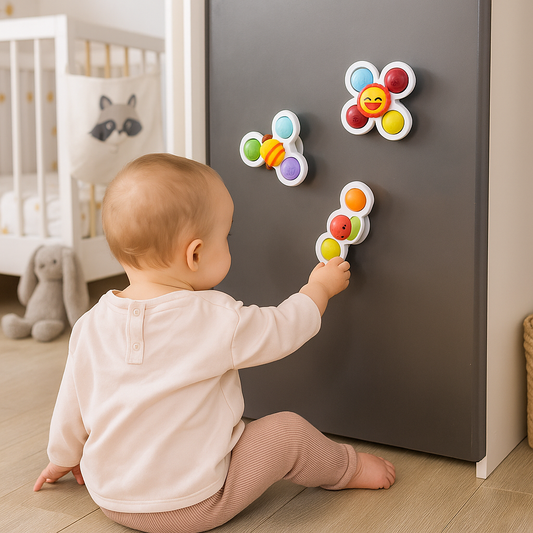 Niedliches Saugnpaf Drehspielzeug für Babys 3er Set