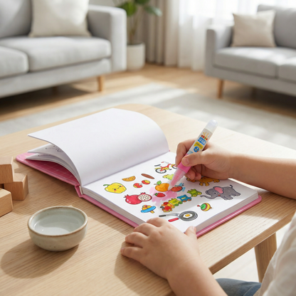 Magisches Wasser-Malbuch – Wiederverwendbares Kleckerfreies Malbuch für Kinder