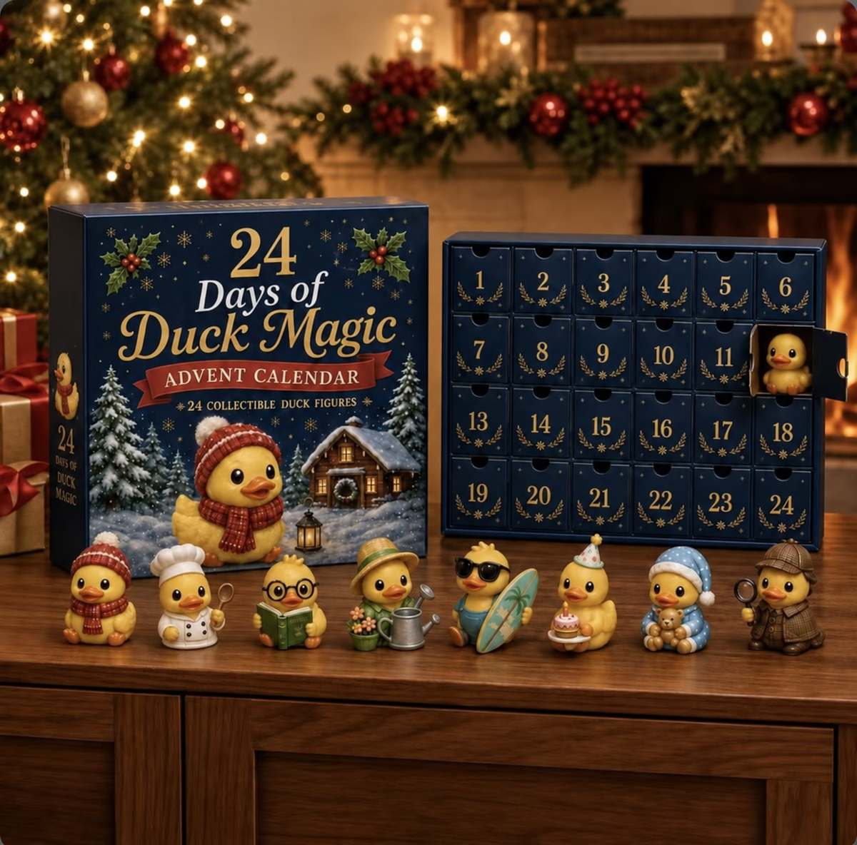 24-Tage-Adventskalender mit magischen Enten & sammelbaren Mini-Figuren