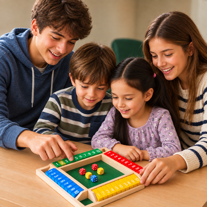 ShutTheBox Familien Klappenspiel 4 Spieler Set