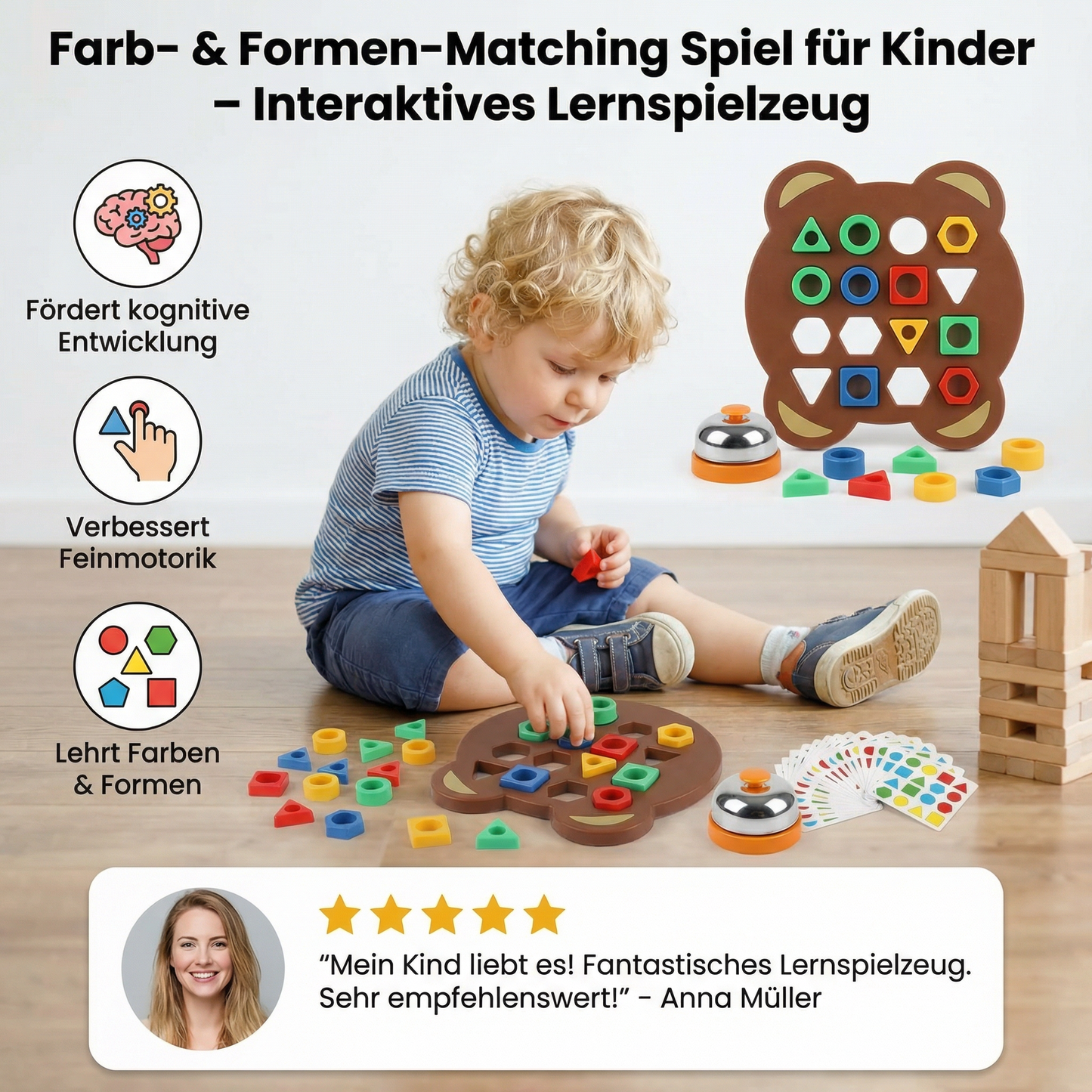 Farb- & Formen-Matching Spiel für Kinder – Interaktives Lernspielzeug