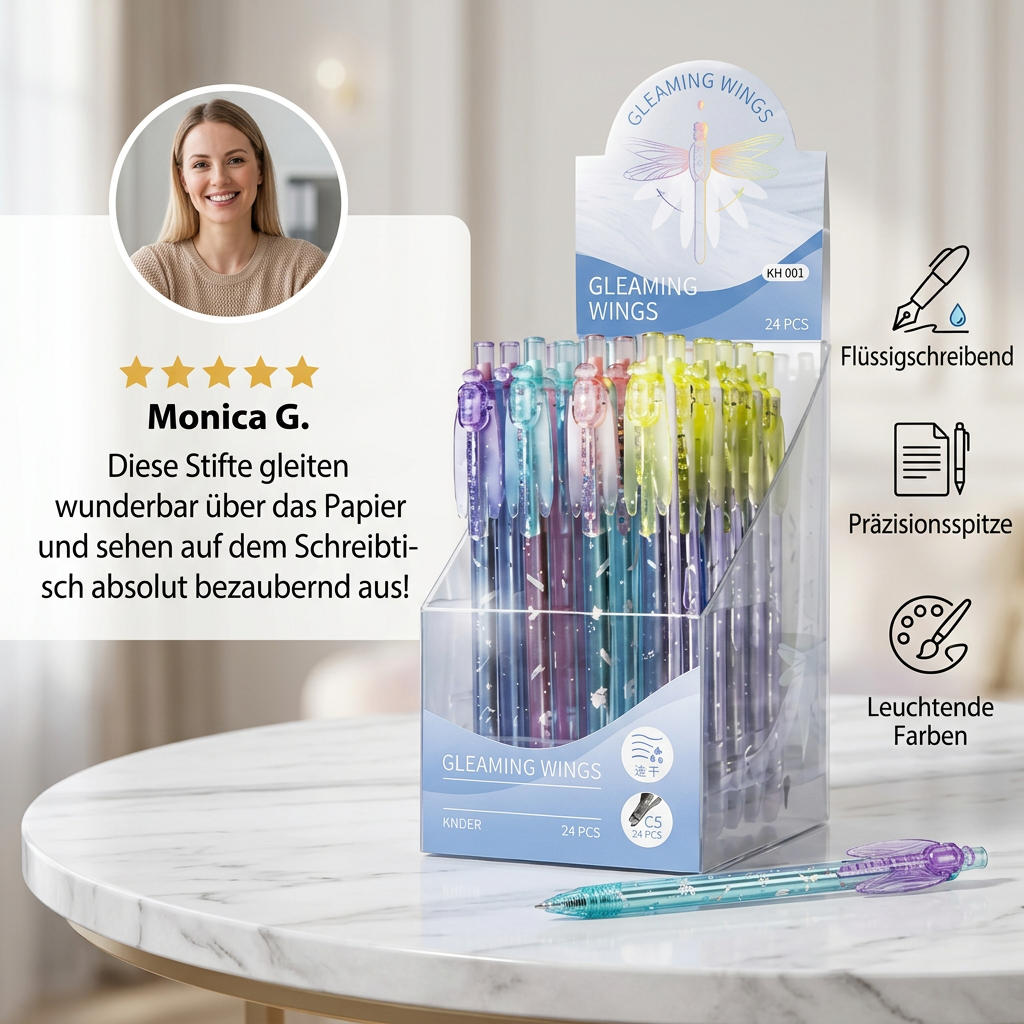 Magischer Gelstift mit Libellenflügeln
