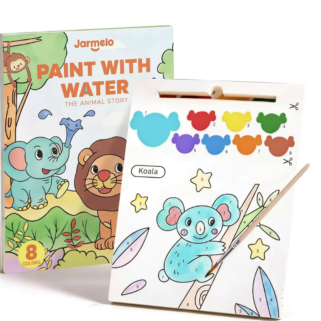 Aquarell-Malbuch mit Pinsel – Sauberer Malspaß nur mit Wasser