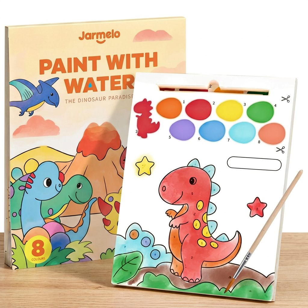 Aquarell-Malbuch mit Pinsel – Sauberer Malspaß nur mit Wasser