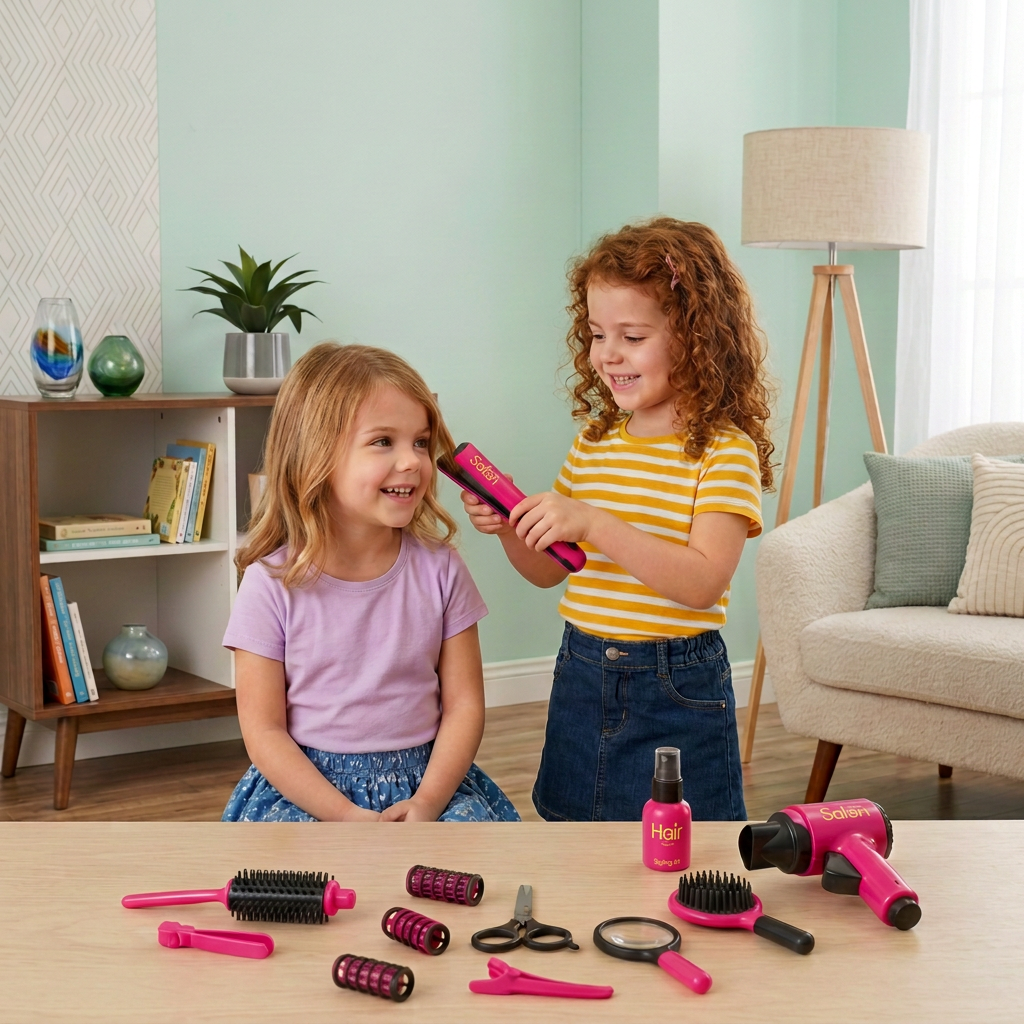 14-teiliges Kinder-Friseursalon-Rollenspielset