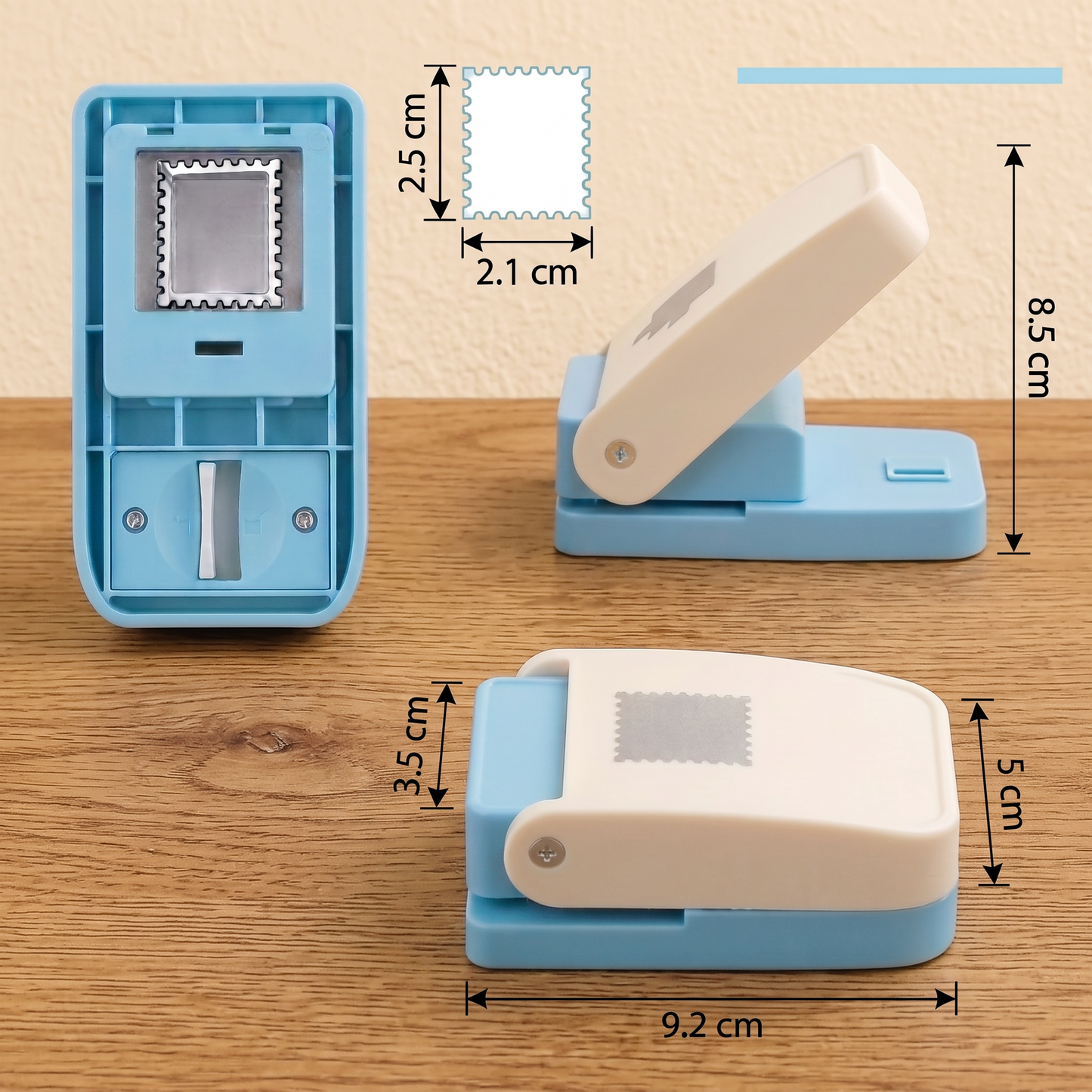 DIY-Papierstanzer im Briefmarken-Design für Kinderbasteleien