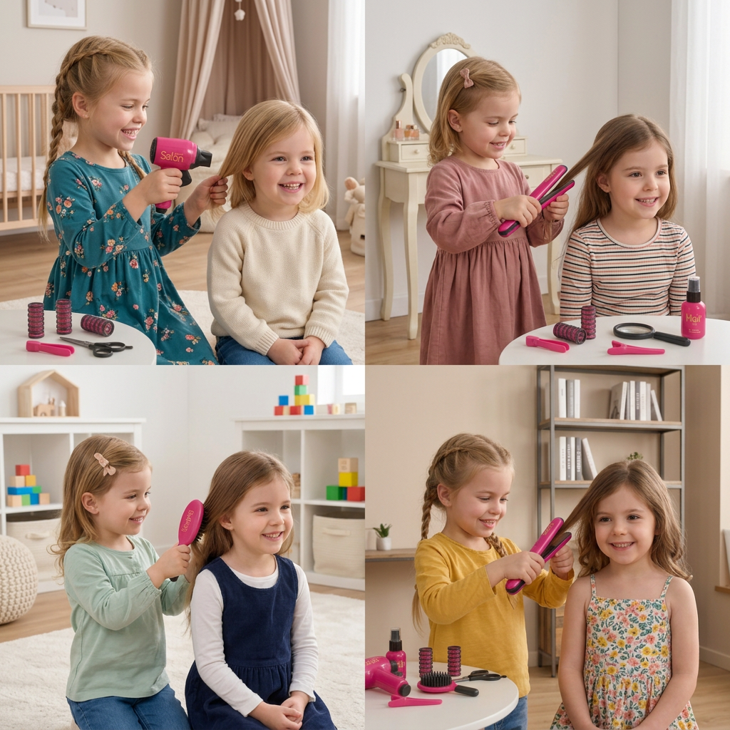 14-teiliges Kinder-Friseursalon-Rollenspielset