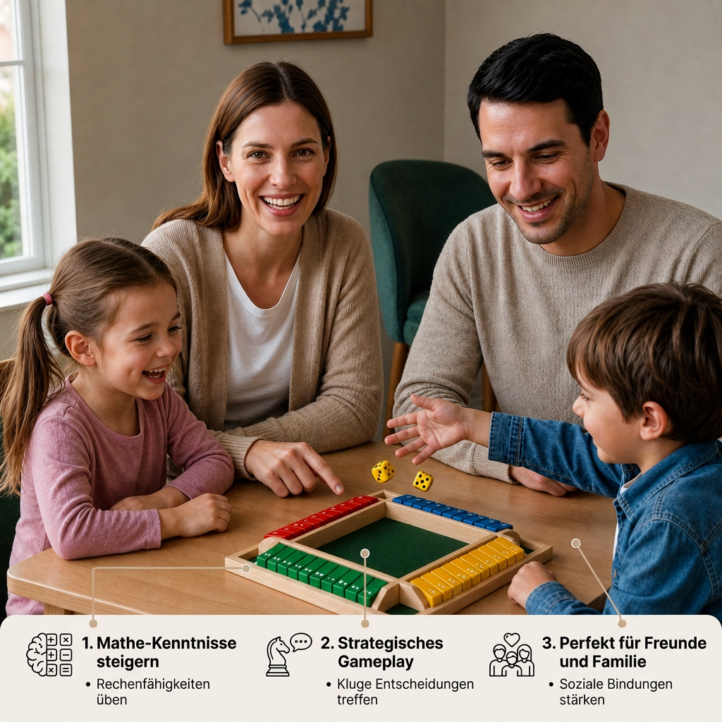 ShutTheBox Familien Klappenspiel 4 Spieler Set