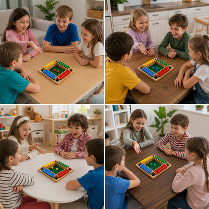ShutTheBox Familien Klappenspiel 4 Spieler Set